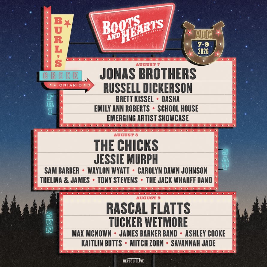 Jonas Brothers, the Chicks, Rascal Flatts to Headline Boots and