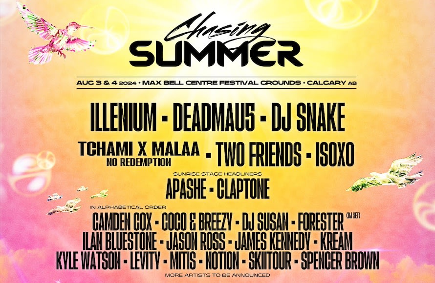 Calgary's Chasing Summer Music Festival Gets Illenium, DJ Snake