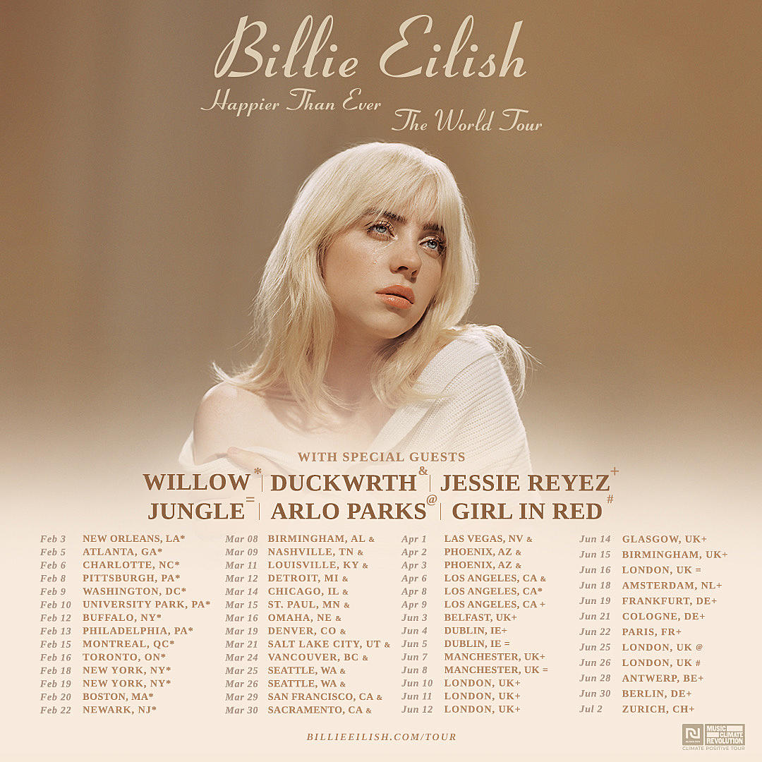 billie eilish canadian tour dates