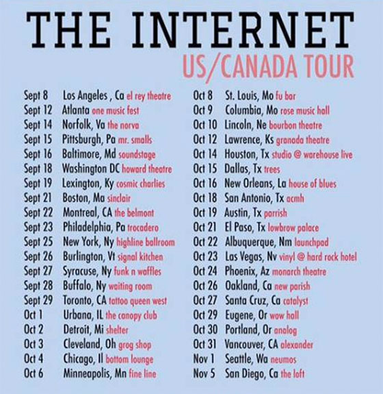 The Internet Outline North American Ego Death Tour Plans