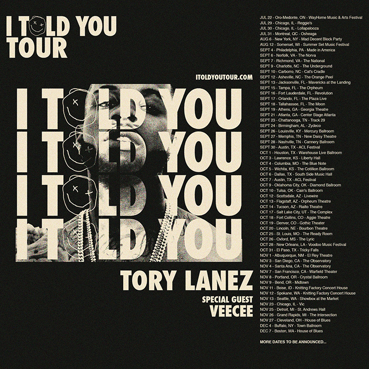 Tory Lanez Announces 'I Told You' LP, Plots North American Tour 