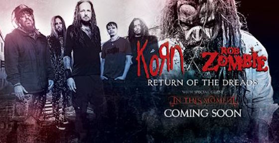 Korn and Rob Zombie Concert Tee hot Return Of The Dreads 2016