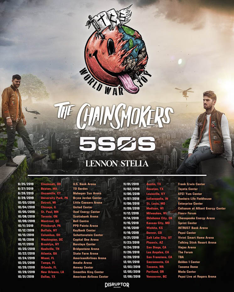 The Chainsmokers Announce World War Joy Tour