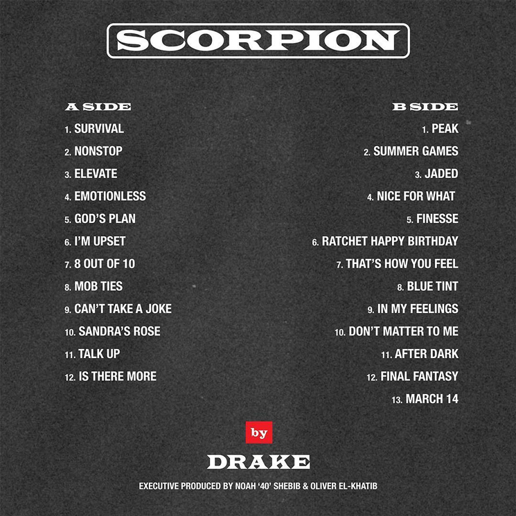 Drake Shares Scorpion Tracklist Exclaim