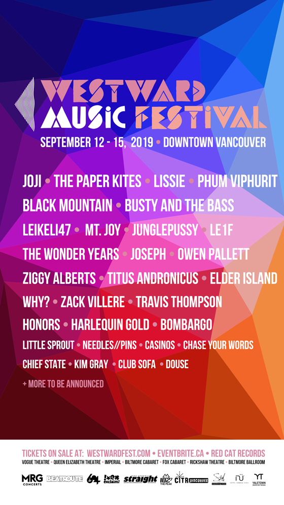 Vancouver's Westward Music Festival Unveils 2019 Lineup with Black Mountain, Owen Pallett, Joji ...