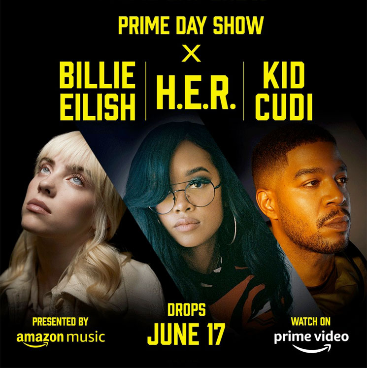 Billie Eilish, H.E.R. and Kid Cudi Are Teaming Up for Amazon's 'Prime